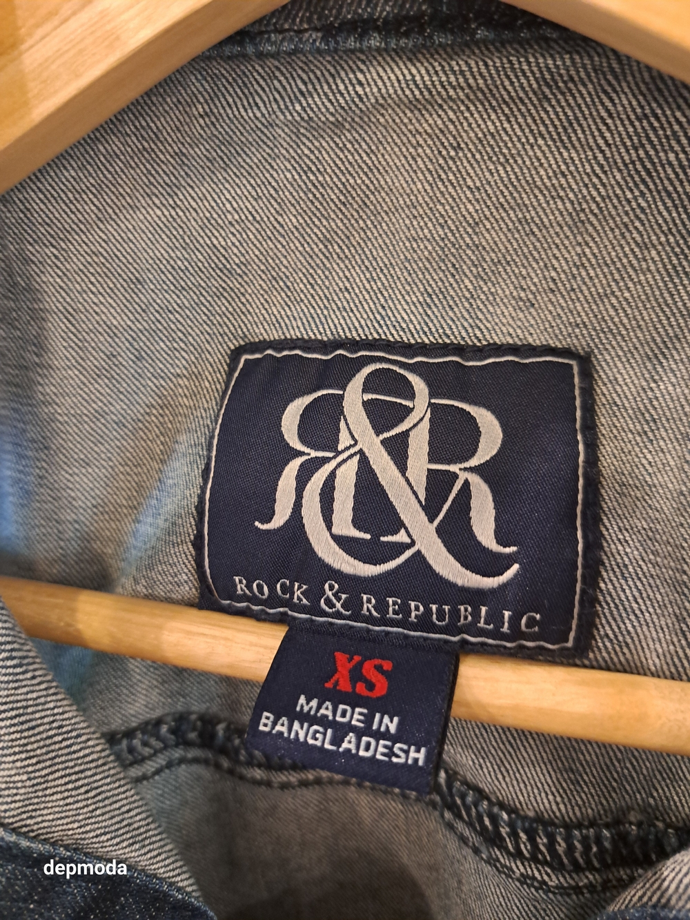 Rock & Republic jean vest Medium Blue Star-Print Denim Pocket Buttons size XS - Picture 9 of 13
